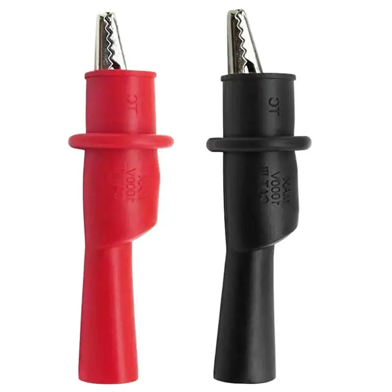 1 Pair Best Promotion Alligator Clip 10A Red Black Crocodile Car Caravan Van Battery Test Lead Clip Electric Tool