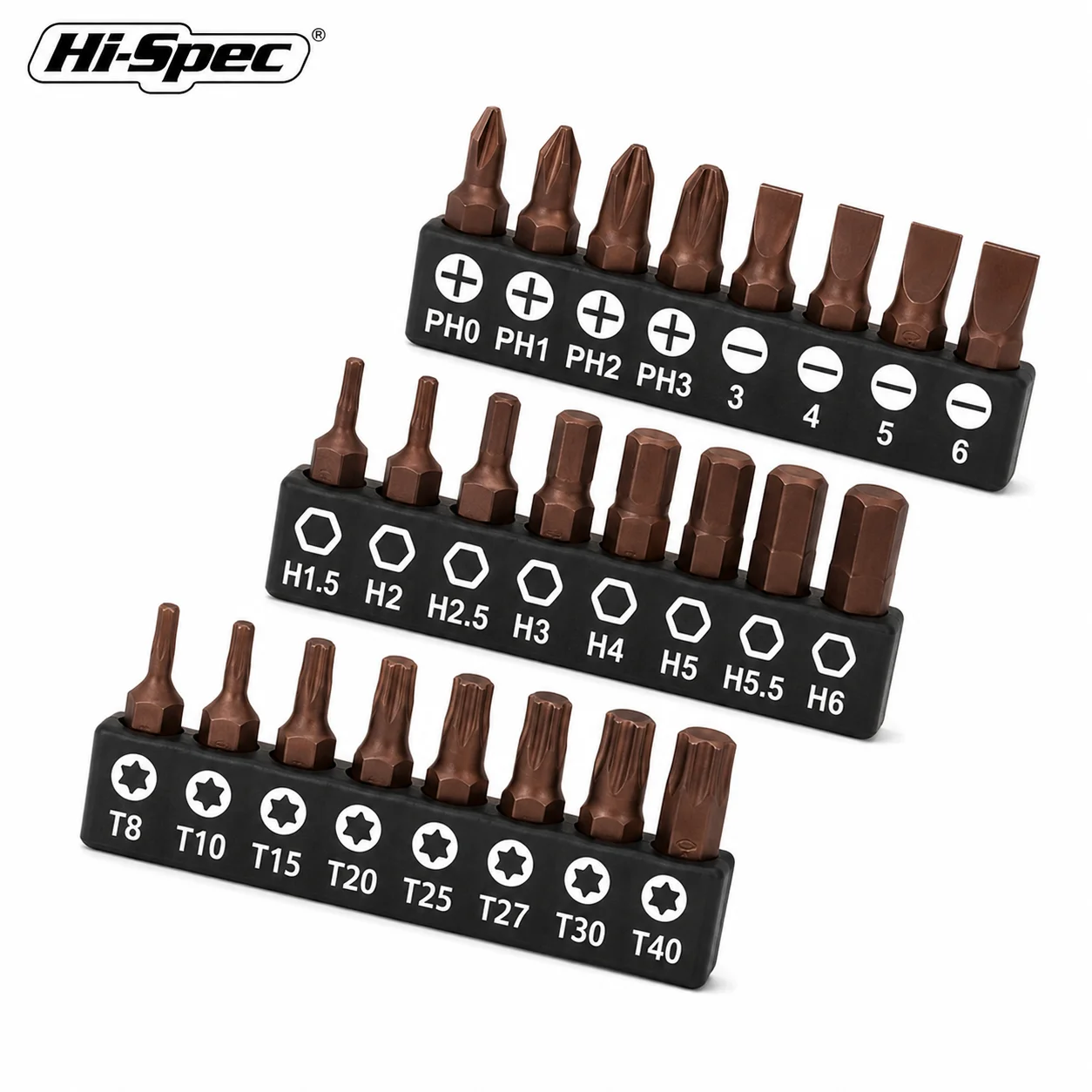 Hi-Spec 8PCS 1/4 Inch Screwdriver Bit Set S2 Steel 25mm Cross Hexagonal Torx Bits with Magnetic Bit Holder Hex Shank Hand Tool