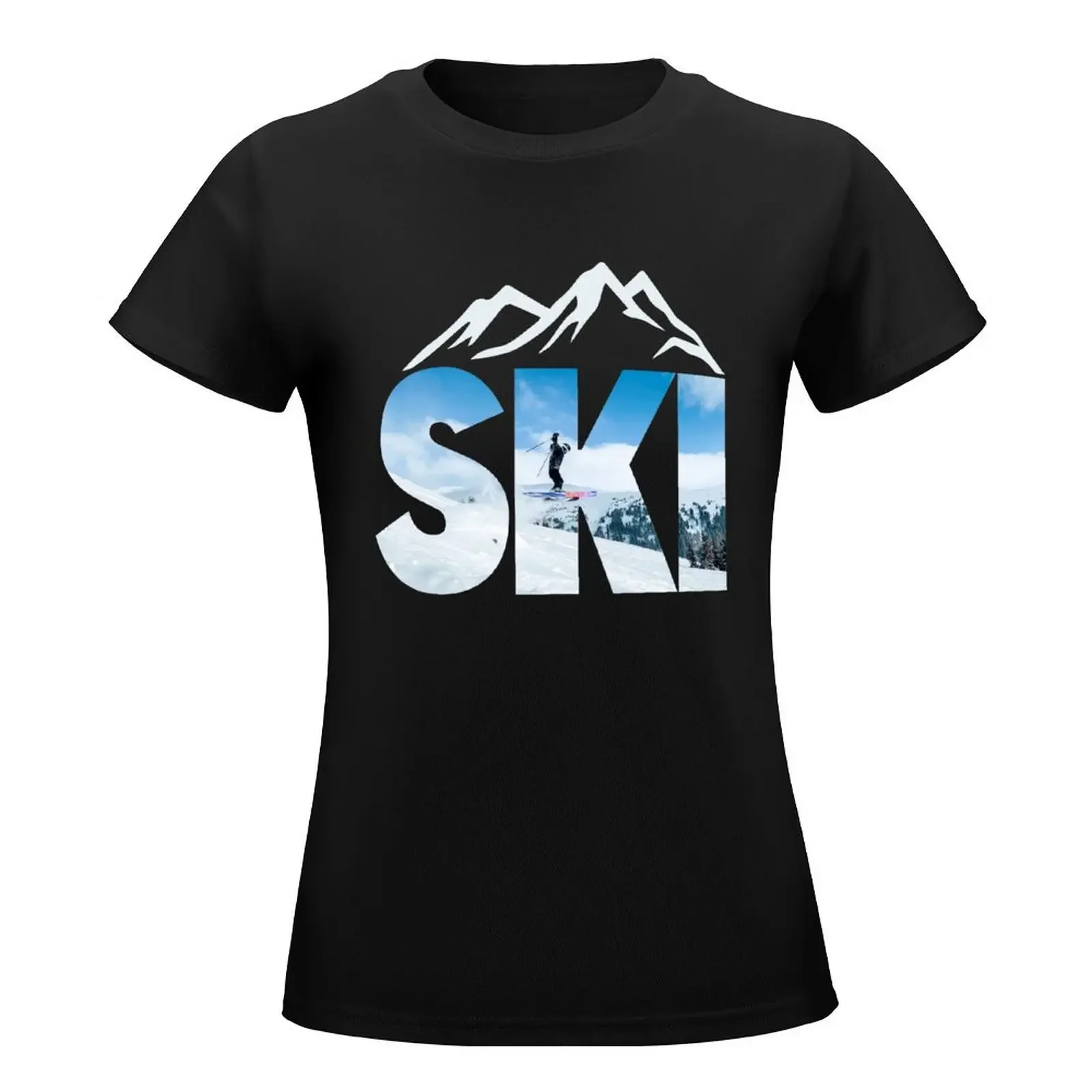 Ski Mountain T-Shirt summer tops summer top hippie clothes kawaii clothes new edition t shirts for Women