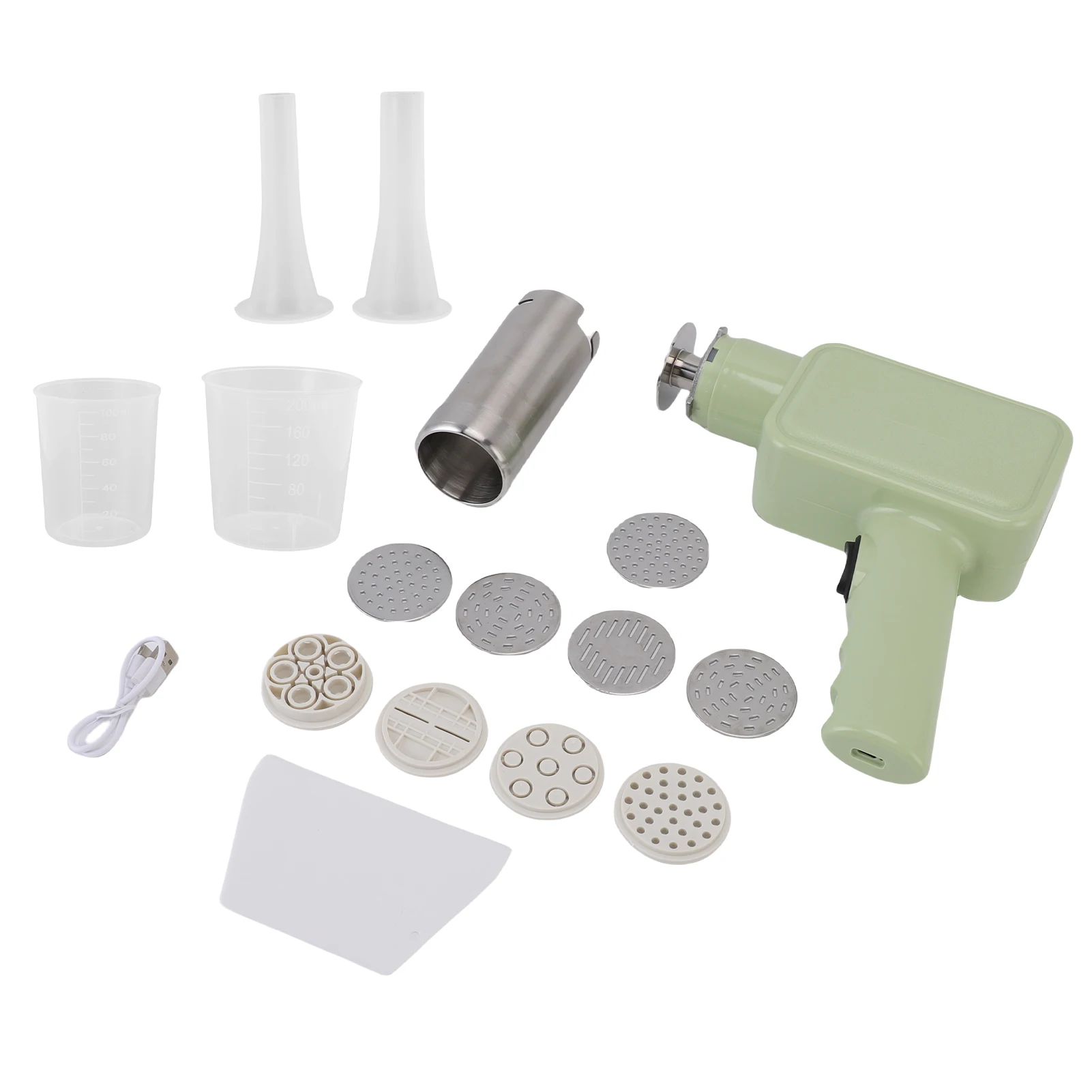 

Беспроводная ручная машина для изготовления лапши, портативная электрическая машина для изготовления макаронных изделий с 9 формами для лапши, инструмент для изготовления 2 колбас, перезаряжаемый