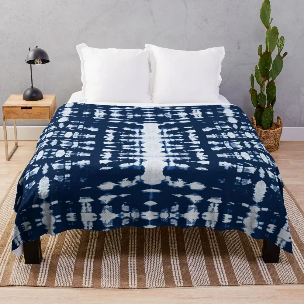 

Kumo Indigo Shibori Throw Blanket Baby Luxury Throw cosplay anime Plaid on the sofa Blankets
