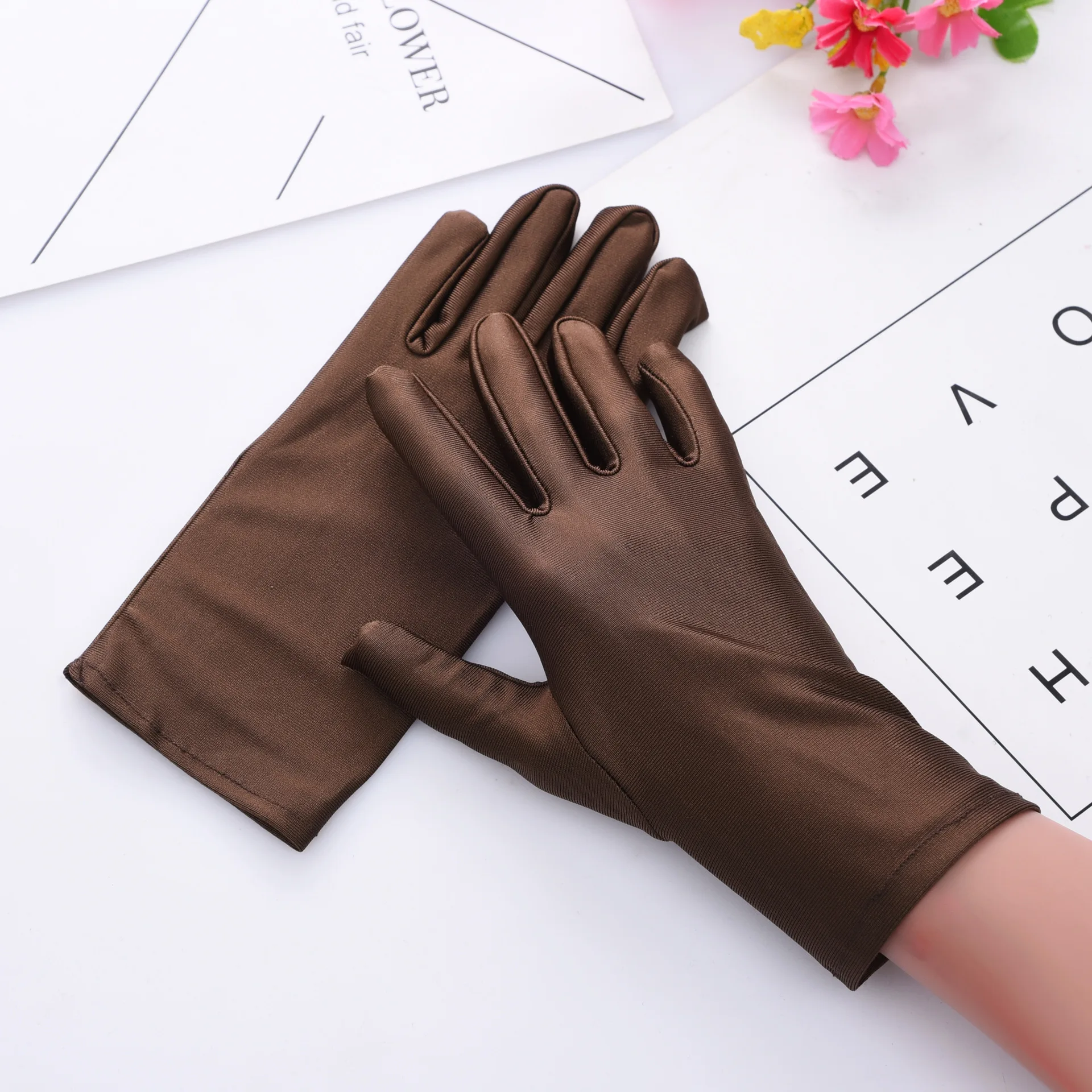 1 Pair Woman Gloves Work Gloves Gloves Solid Color Non-Slip Household Gloves Breathable Serving Waiters Mittens