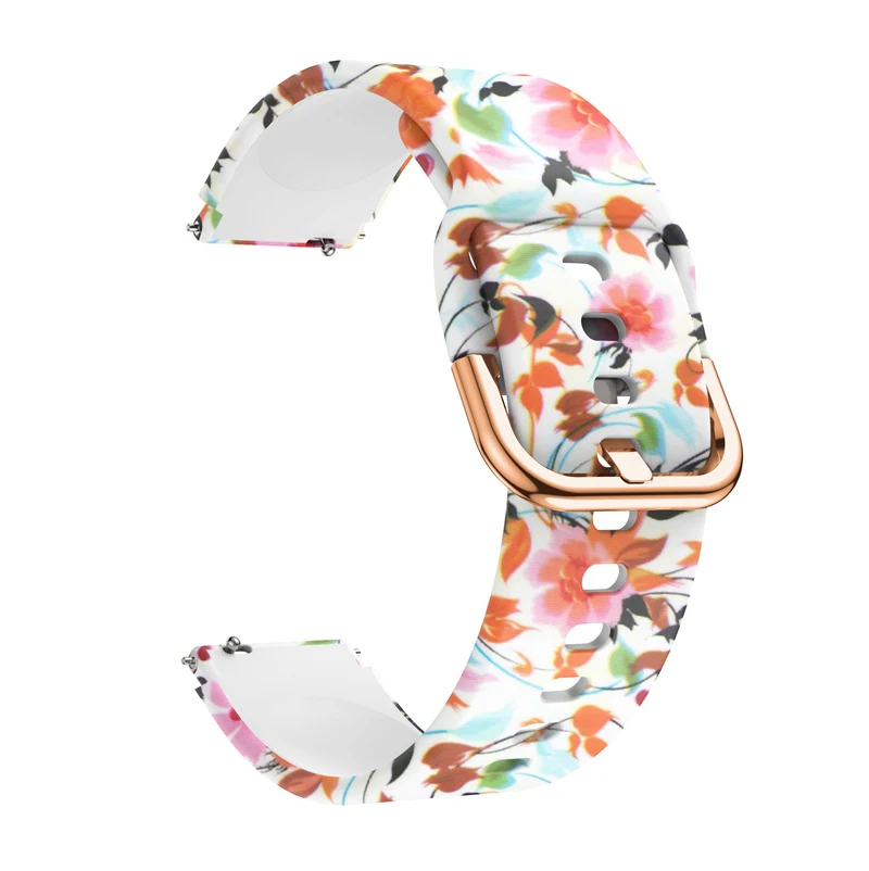 Venu 3S Print Silicone 18mm Watchband Strap For Garmin Vivoactive 3S 4S/Rey/Venu 2S/Forerunner 265S 255S Wristband Bracelet Band