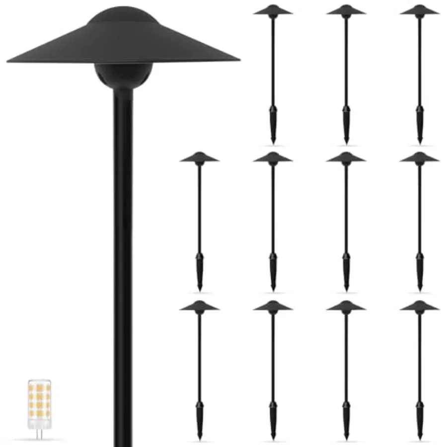 

Low Volge way Lights 8.5'' Shade, 21.5'' ll 12V Outdoor LED Landse Lights Wired, Aluminum way Lightinwi 3W 2700K Repleable b fo