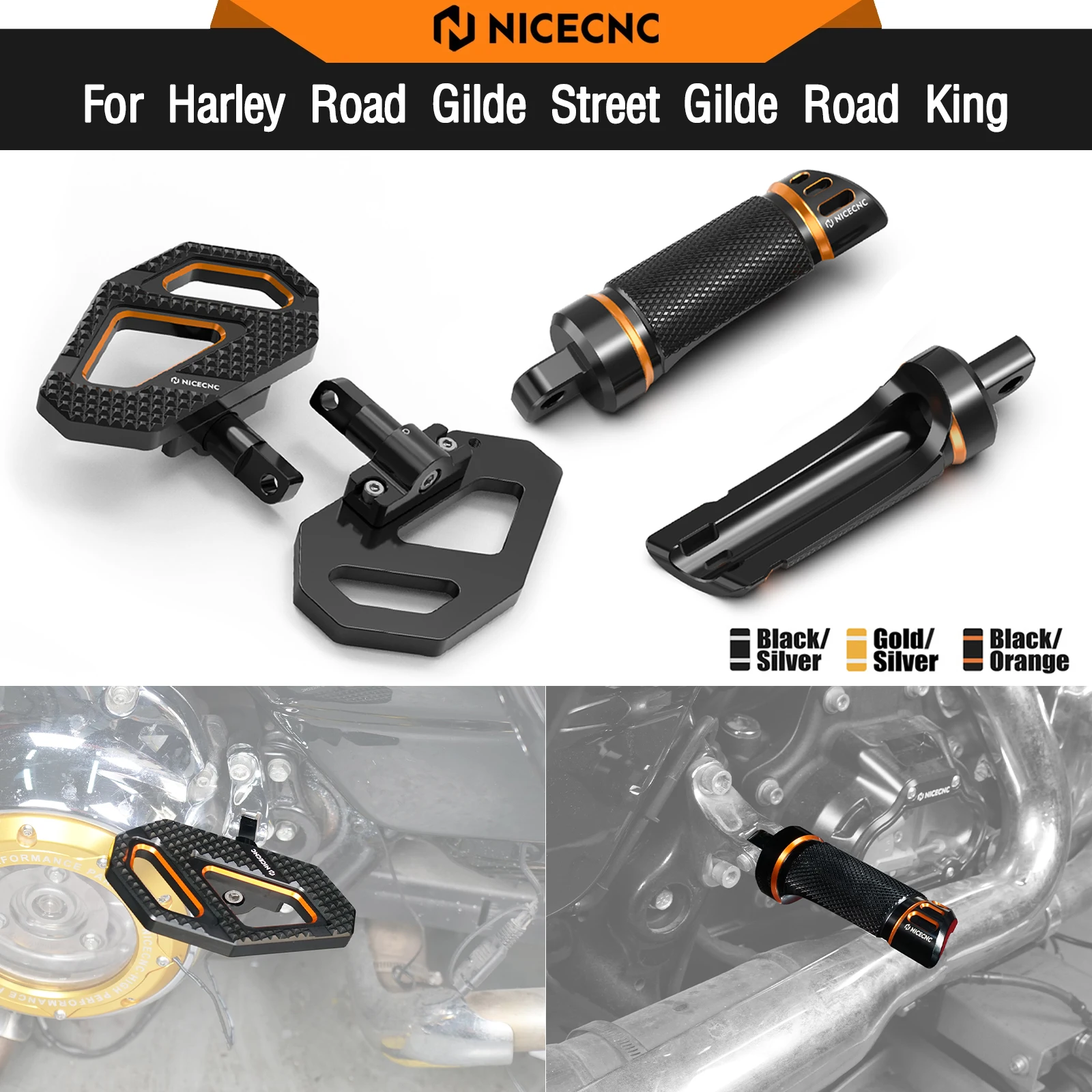 For Harley Street Glide FLHX Special FLHXS 2017-2024 Passenger Footpegs/Footboard Road Glide Special FLTRXS FLTRX Road King