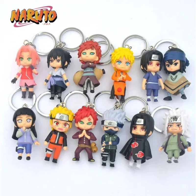 

12 шт./компл. аниме Наруто брелок Какаши Саске Гаара Итачи модель куклы фигурки автомобиля сумка для ключей кулон детский подарок