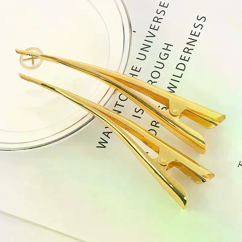 /JCS/Long Metal Hair Clips Horn Clip Hair Clamps Hair Accessories Duck Teeth Hairdressing Salon Tip Clip 5/10pcs