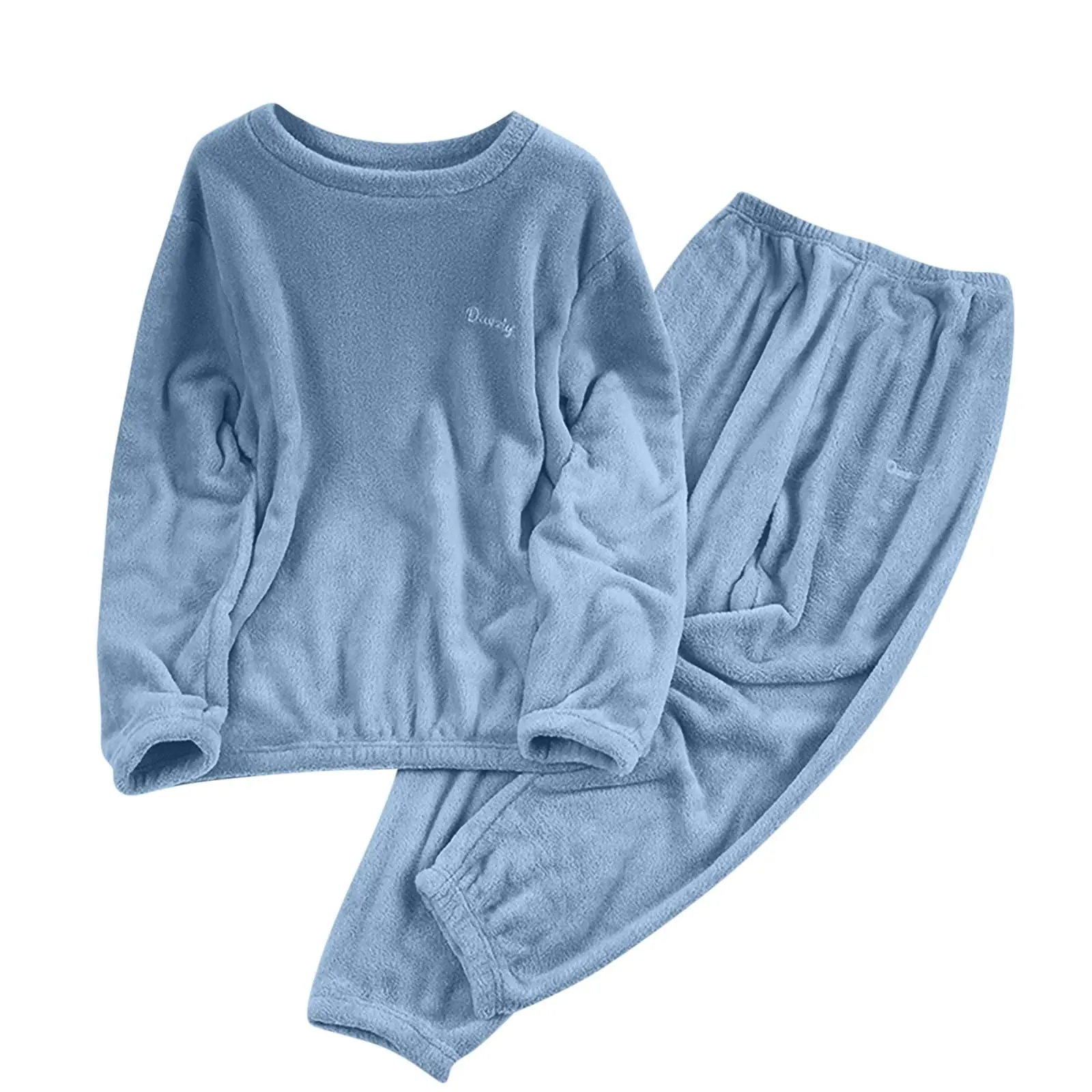 Women's Two-Piece Set Comfortable Sleepwear Warm Coral Fleece Pajama Set Double-Sided Velvet Loose Casual Home Wear 2025