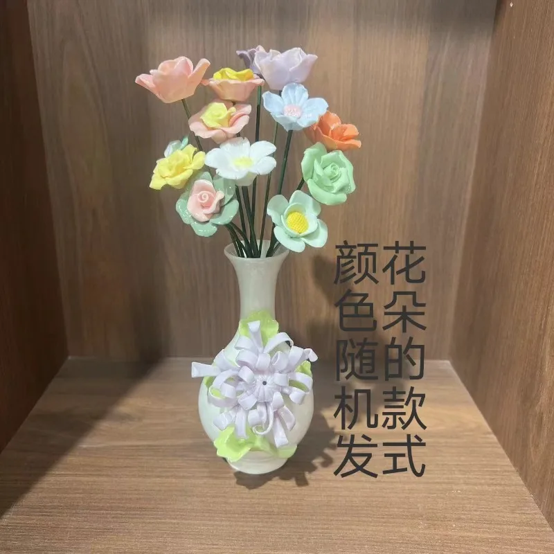 مشاهير الإنترنت بنفس النمط، زهرة السيراميك المصنوعة يدوياً، زهرة سلكية، زخرفة زهرة السيراميك الأبدية #4