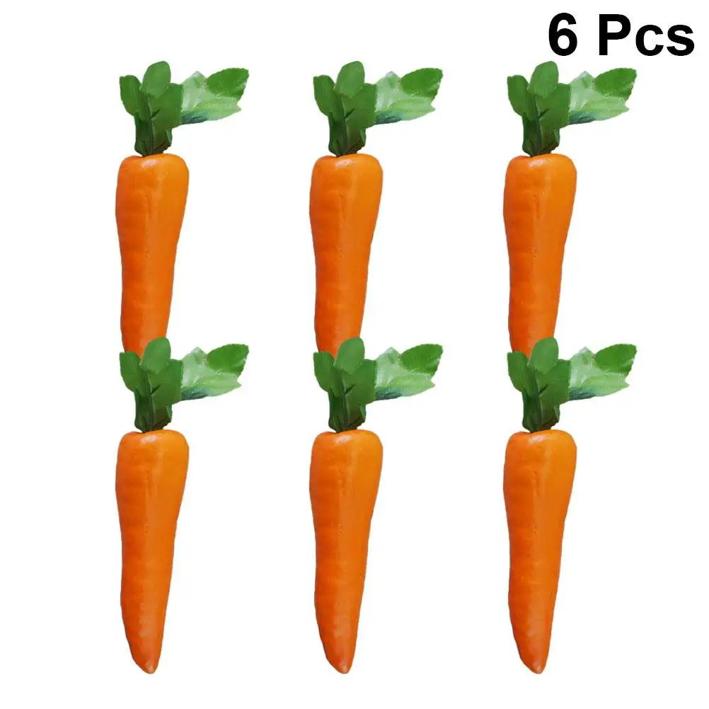 6 Pcs Chili Artificial Vegetables Simulated Food Fruits and Decor Fake Mini Peppers Carrots Decorations Photography Prop Window