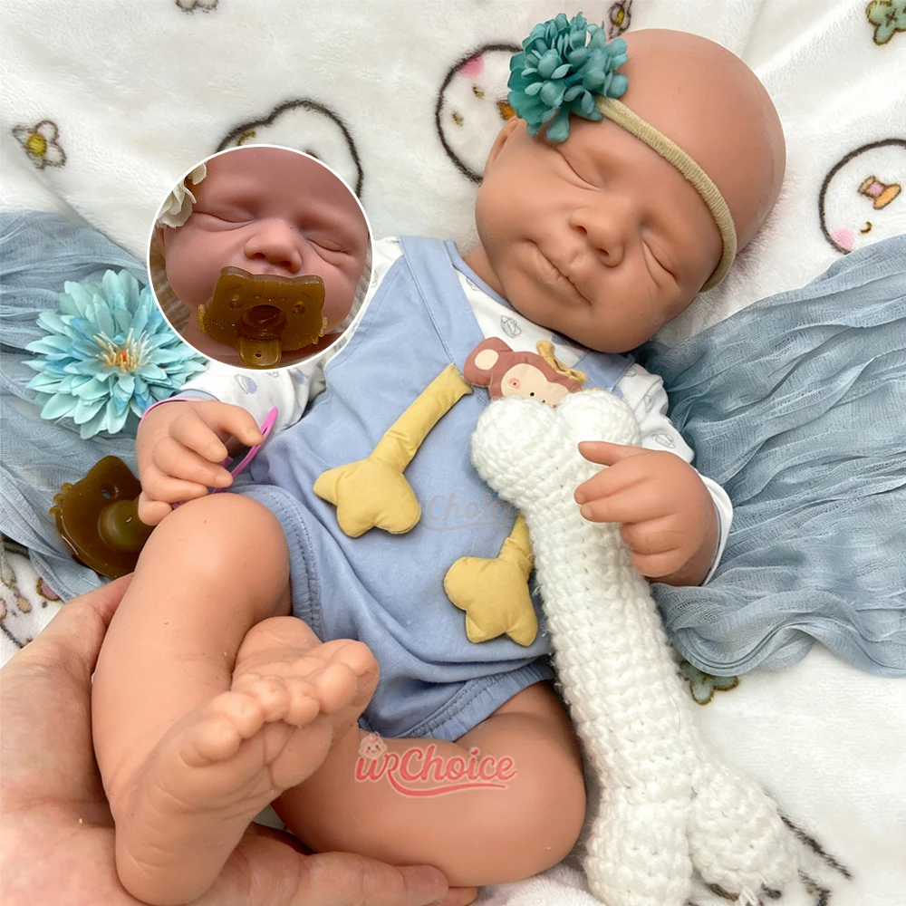 

50cm Adorable Full Silicone Reborn Baby Girl/Boy Can Open Mouth Realistic Newborn Look Warm Companion Doll for Emotional Support