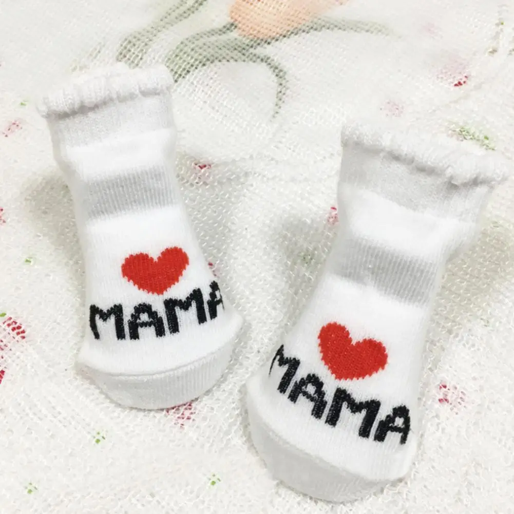 New Parent Gift Idea Newborn Baby Socks Set Cotton Striped Infant Socks for 0-6 Months Cute Toddler Accessories with I Love