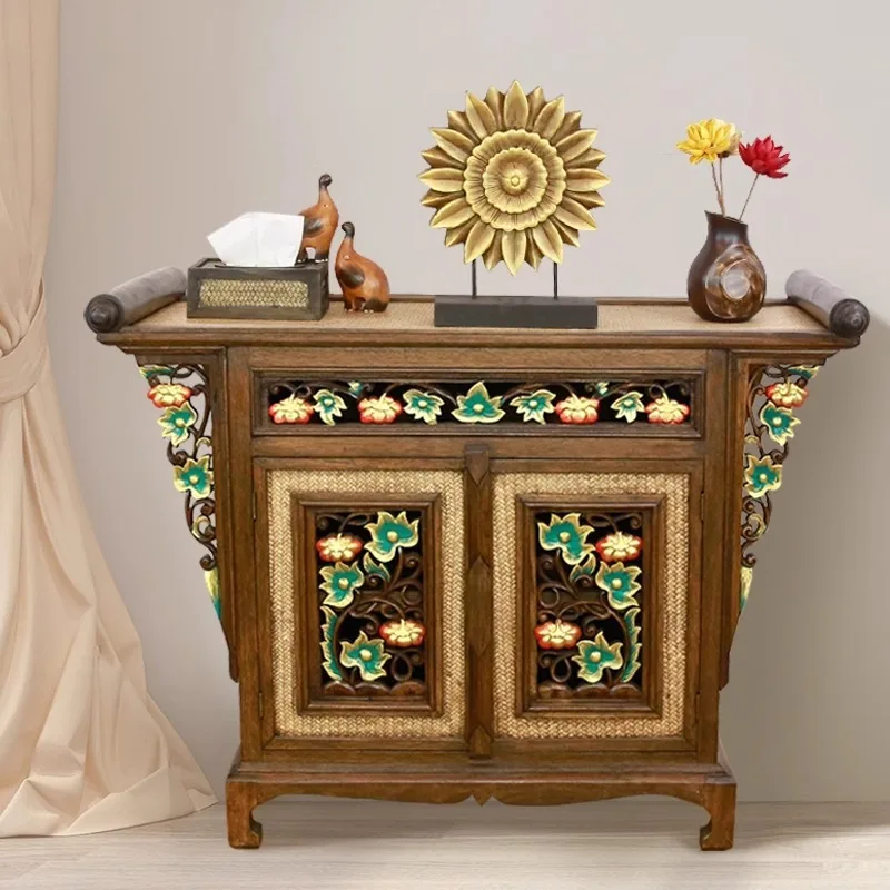 Thai handicrafts South East Asia style retro porch cabinet, foyer living room SPA beauty salon decorative cabinet storage