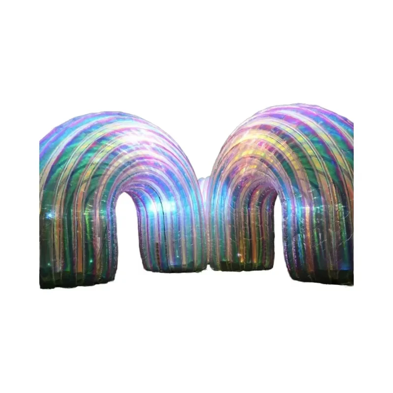 Rainbow Color Advertising PVC Inlet Tunnel Outdoor Event Display Transparent Inflatable Tunnel