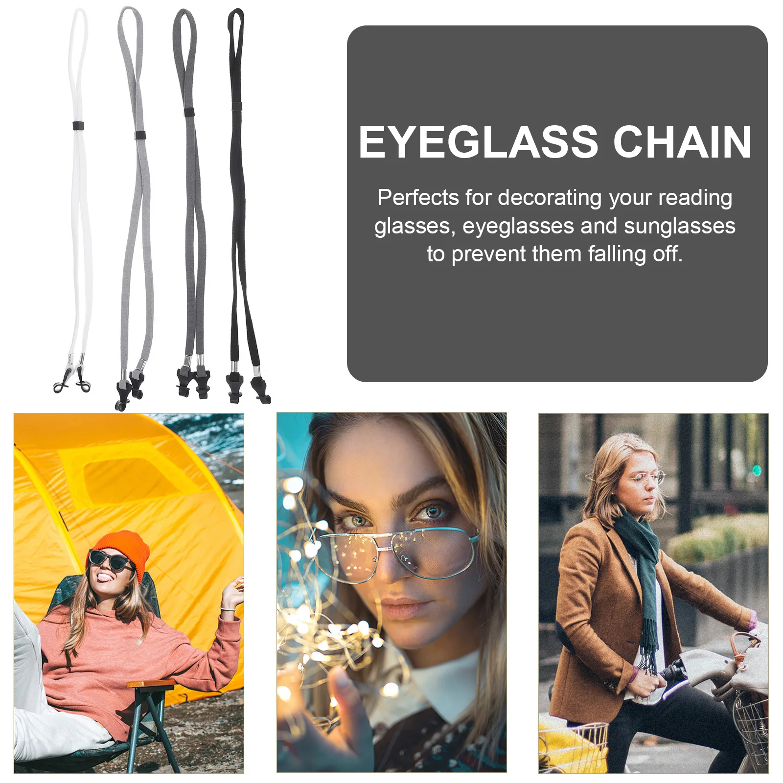 

8pcs Adjustable Anti Slip Glasses Strap Floatable Eyeglass Lanyards For Water Sports Sunglasses Retainer Kayaking Surfing