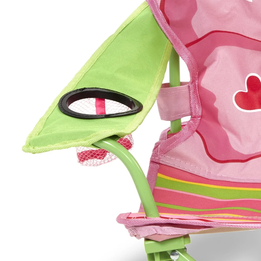 كرسي تخييم على الحديقة قابل للطي بحجم الطفل مع حامل أكواب بتصميم فراشة، حقيبة تخزين متينة سهلة التنظيف للأطفال من سن 3 إلى 6 سنوات #3