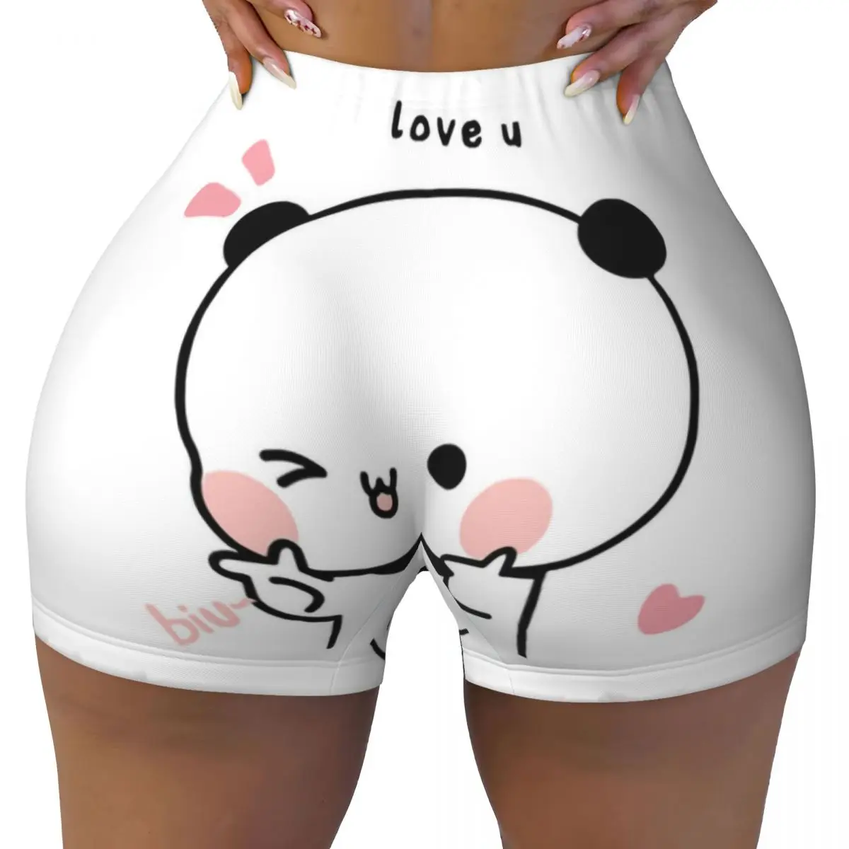 Custom Finger Guns Love Biker Running Workout Shorts Women's Bubu Dudu Gym Athletic Yoga Shorts