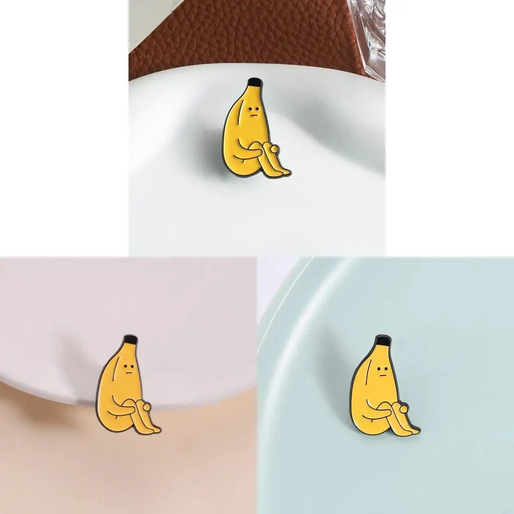 195C Sitting Banana Character Pin Amusing And Stylish Gift For Friend