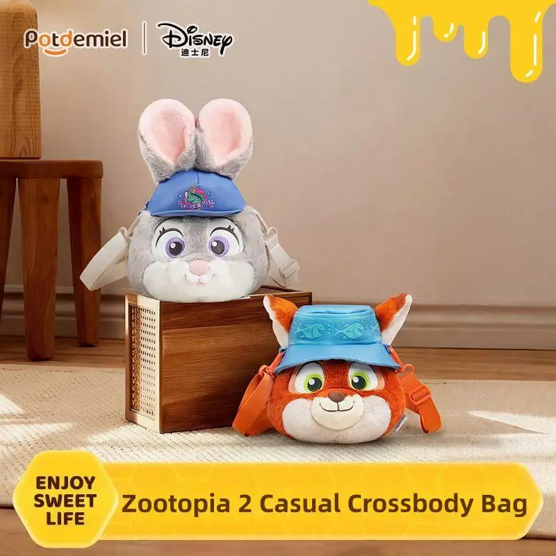 

New In Stock Disney Official Zootopia 2 Judi Nick Fox Comfortable Cute Soft Crossbody Bag Plush Toy Figure Fans Festival Gifts