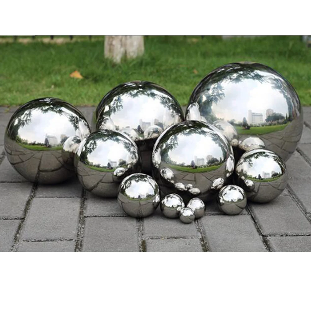 Mirror Polishing Stainless Steel Solid Ball Home Decor Garden nament Metal Sphere Miniature Figurine Reflective Globe 304