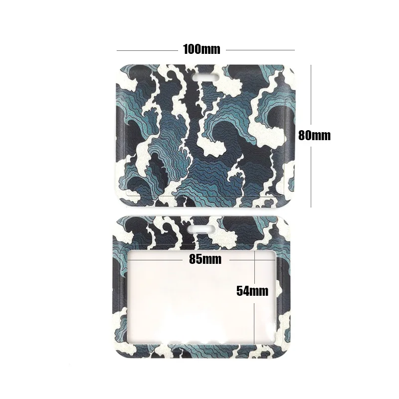 Kanagawa Hokusai Wave Horizontal Neck Strap Lanyards ID badge card holder keychain Mobile Phone Gift Ribbon webbing necklace