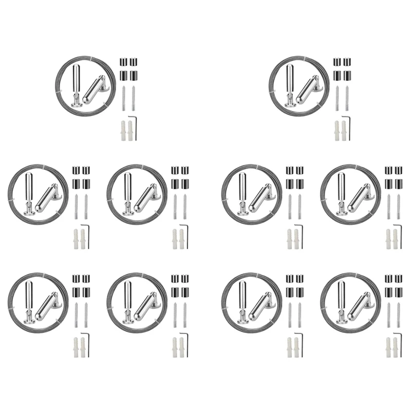 

AWAH 10X Wall Mount Curtain Wire Rod Set Stainless Steel Photo Hanging Wire Clothesline Wire(5 Meter)