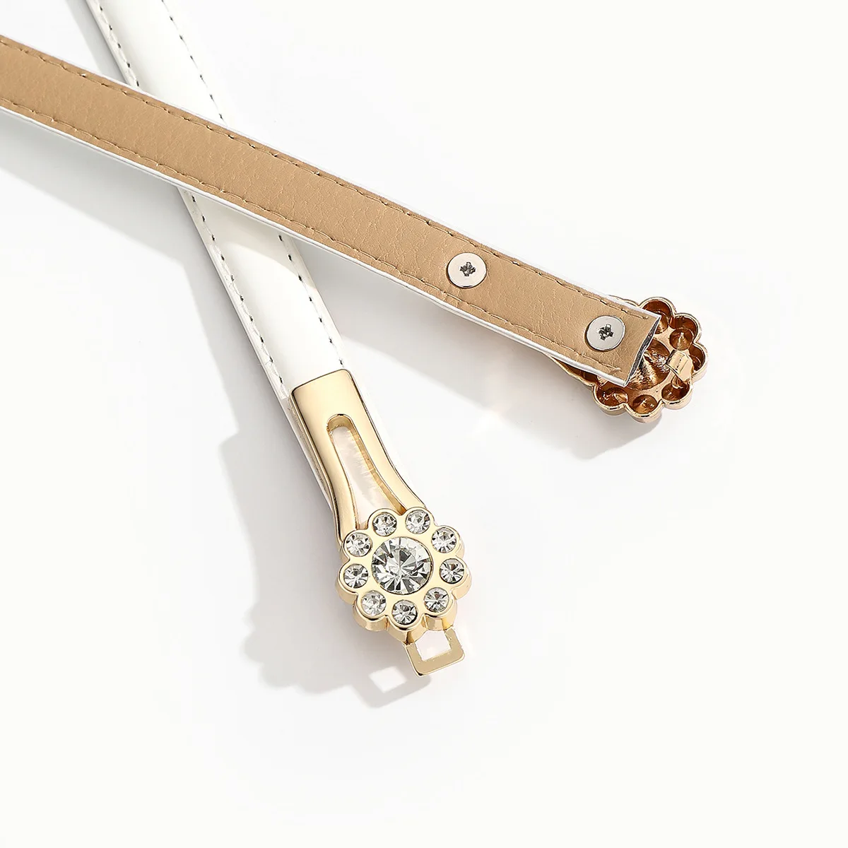 Damen-Taillengürtel, Schnalle, Blumen-Diamant, feiner Anzuggürtel, Rock, Pullover, Mantel, Taillenband, leichte Luxus-Taillenkette – Detail 13