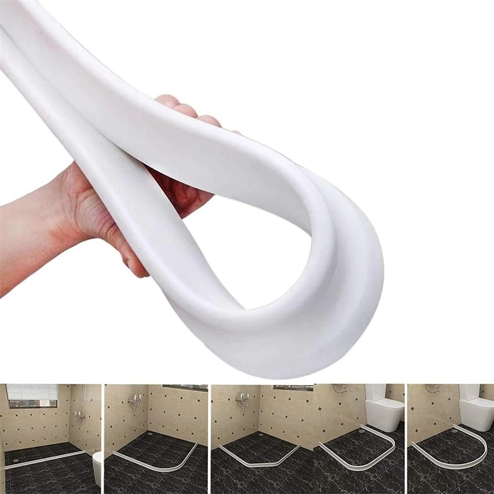 Shower Barrier Sealing Strips Background Bathroom White 5CM*3CM Dam Barrier Self-adhesive For Curbless Showers