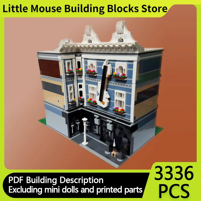 

City Street View Model MOC Building Bricks Music Club Inverted Corner Modular Technology Gift Holiday Assemble Children Toy Suit