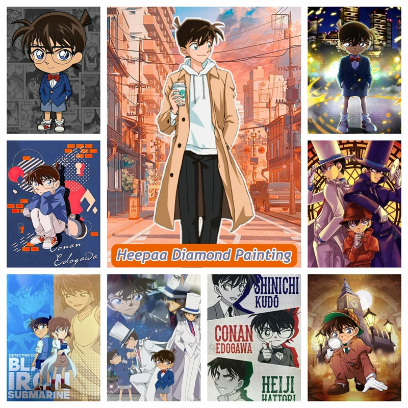 

Алмазная живопись Detective Conan, японское аниме полное сверление, квадратная круглая Вышивка крестиком, бриллиантовые картины, домашний декор