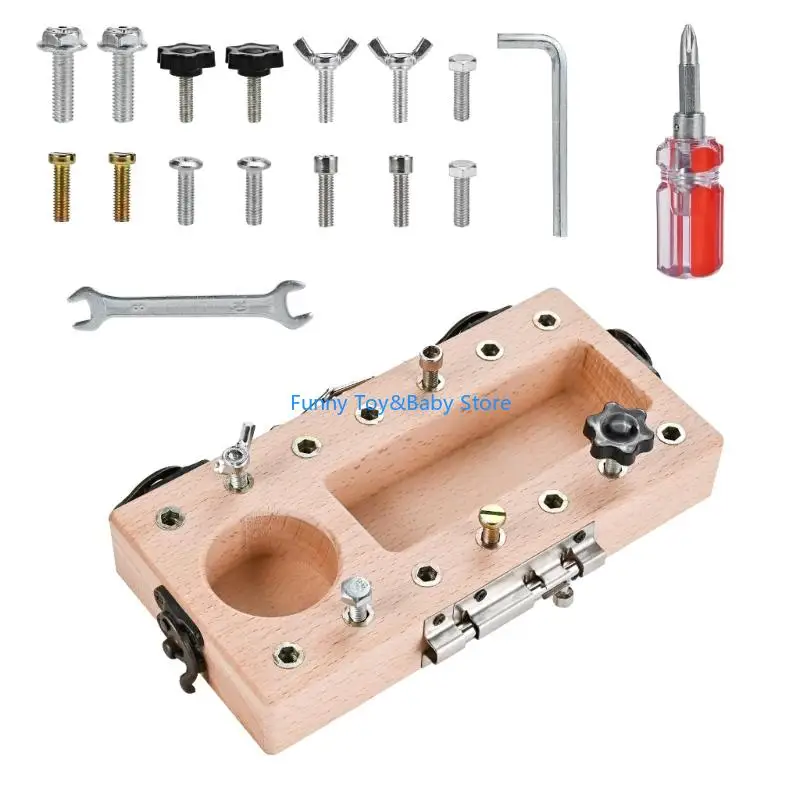 

Набор сенсорных игрушечных отверток из бука с доской для занятий и гаечным ключом для детей от 3 до 5 лет для улучшения и C90B