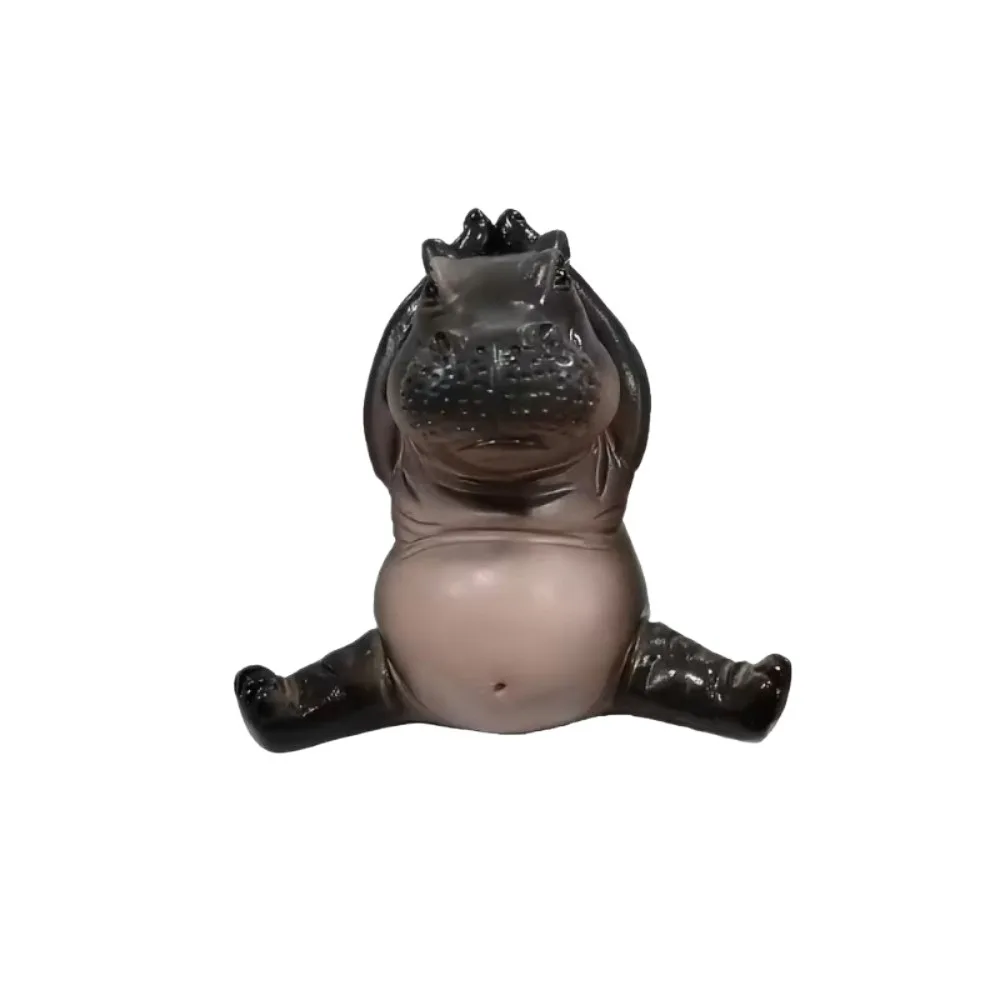 Resin Pose Yoga Hippo Statue Yoga Pose Figurine Challenging Clumsy Yoga Master Hippo Practice Companion Hippopotamus Decor