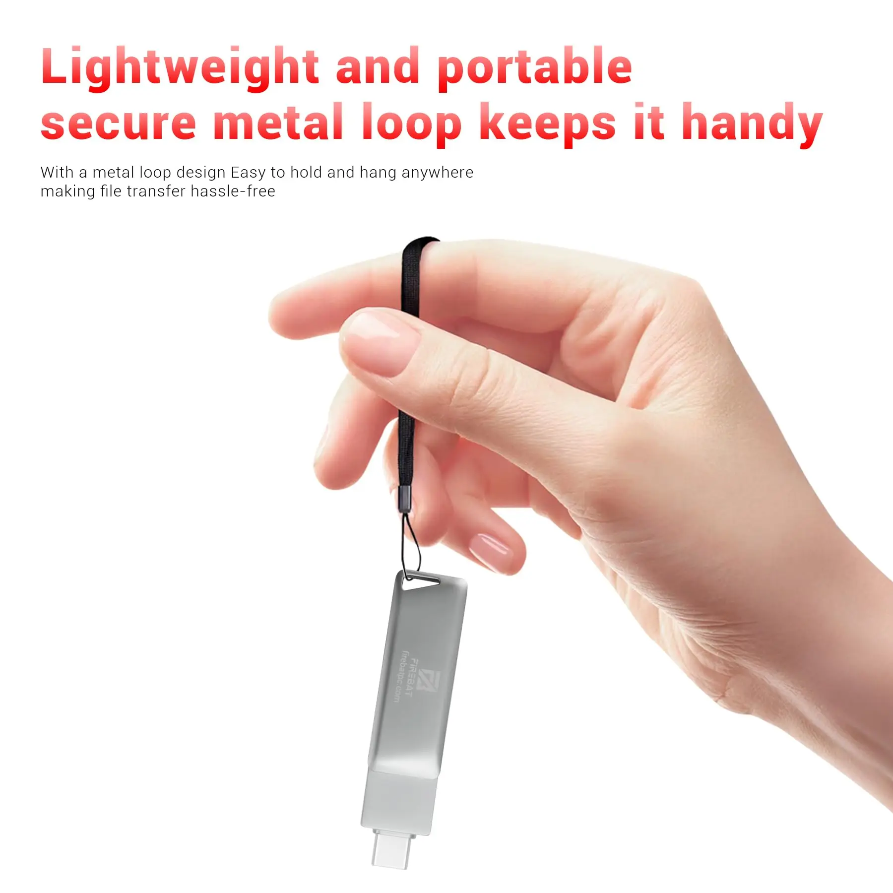 محرك أقراص فلاش Firebat USB، محرك أقراص USB-C وUSB-A سعة 64 جيجابايت مزدوج 2 في 1 وUSB-A 3.2، لهاتف iPhone 15 وما بعد ذلك، هاتف Android، Tablet، MacBook،