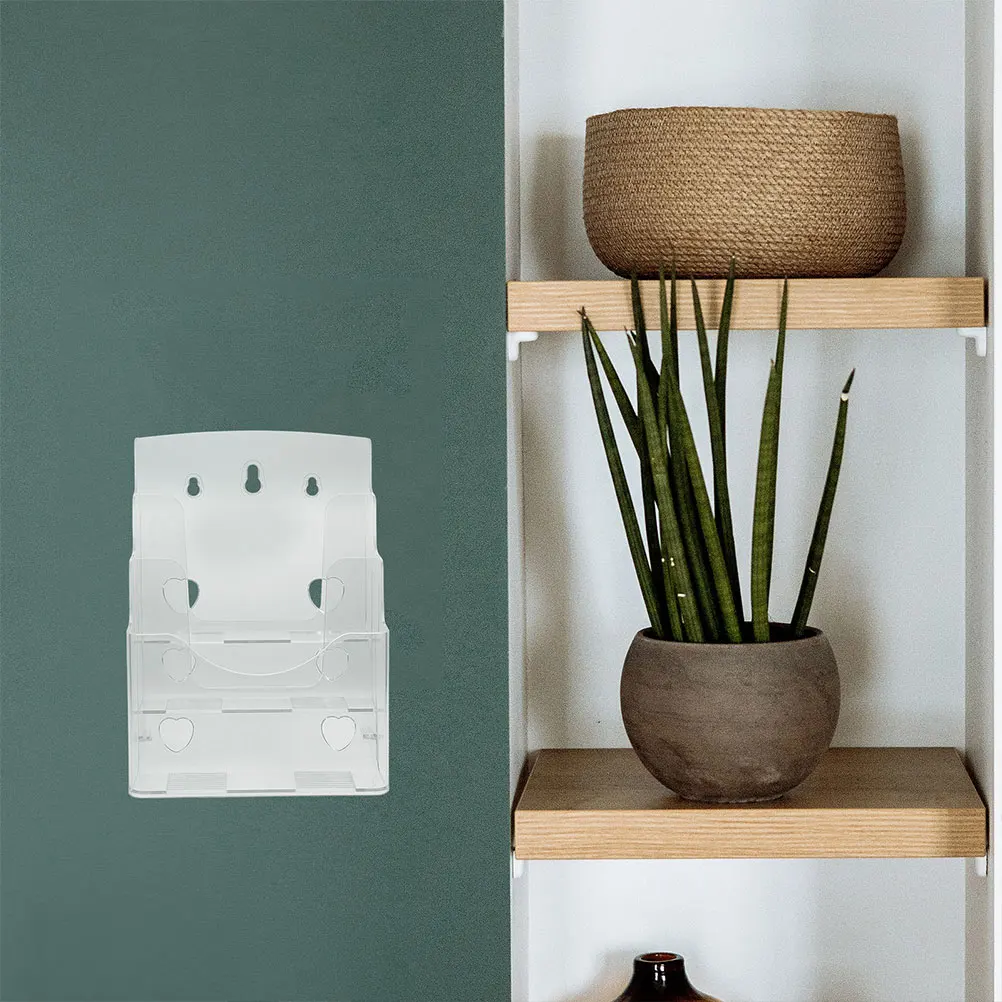 2 Buah Rak Majalah Tempat Dokumen Akrilik Penyimpanan File Desktop Kantor Rak Display Brosur Organizer Kertas Bening