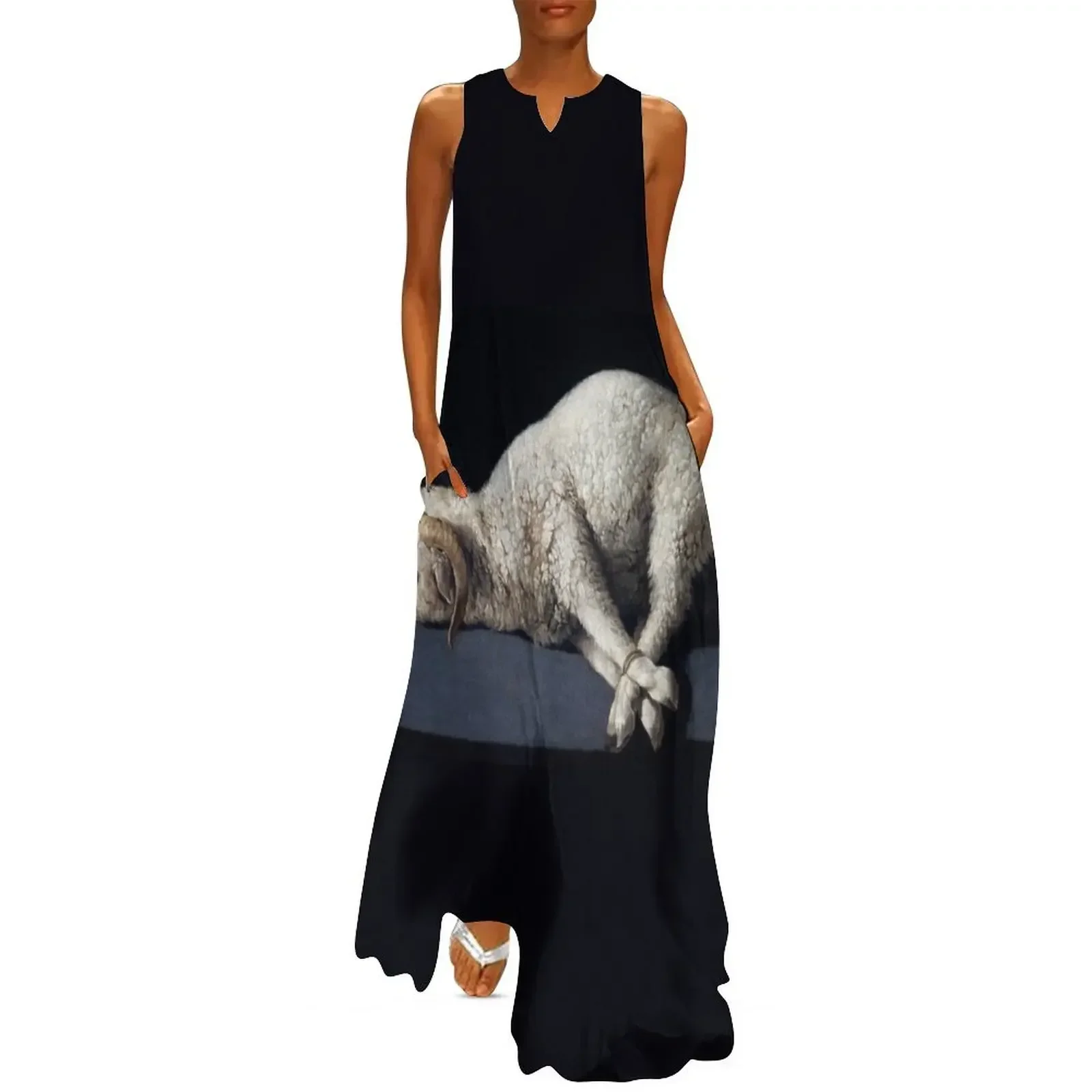 

Agnus Dei Painting by Francisco de Zurbarán Long Dress party dresses women Dress vintage women's evening dresses Dress