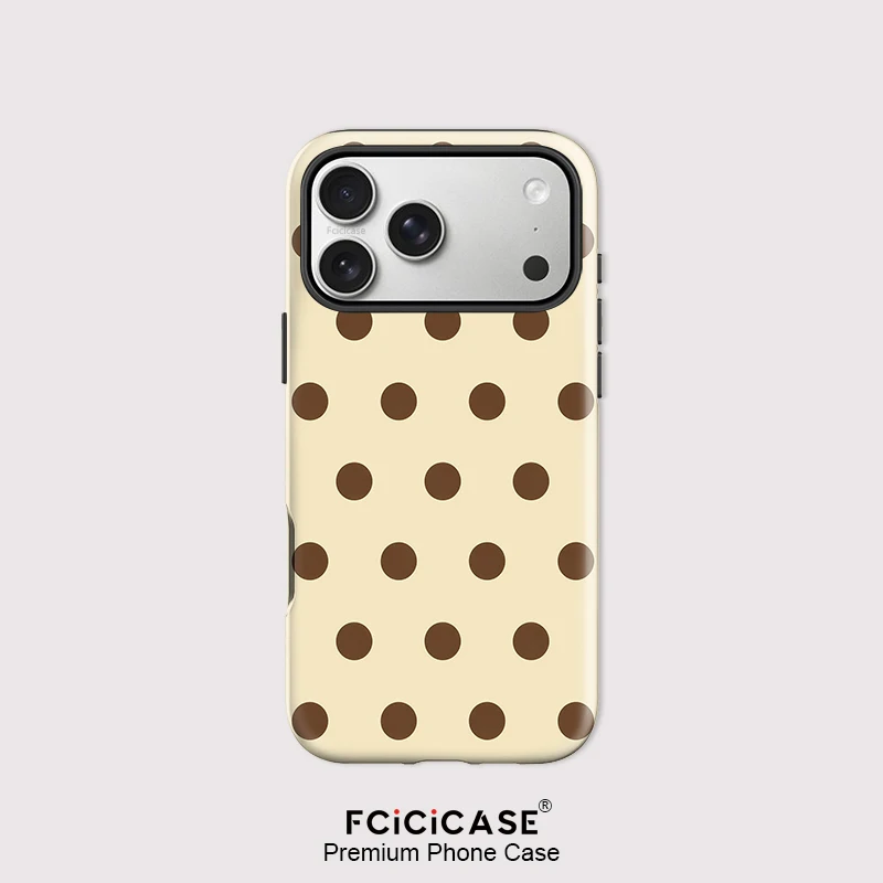 Fcicicase Color Polka Dot Phone Case For Iphone 18 17 16 Pro Max 15 14 13 12 Plus 11 For Magsafe 2 in 1 PC +TPU Back Cover Coque