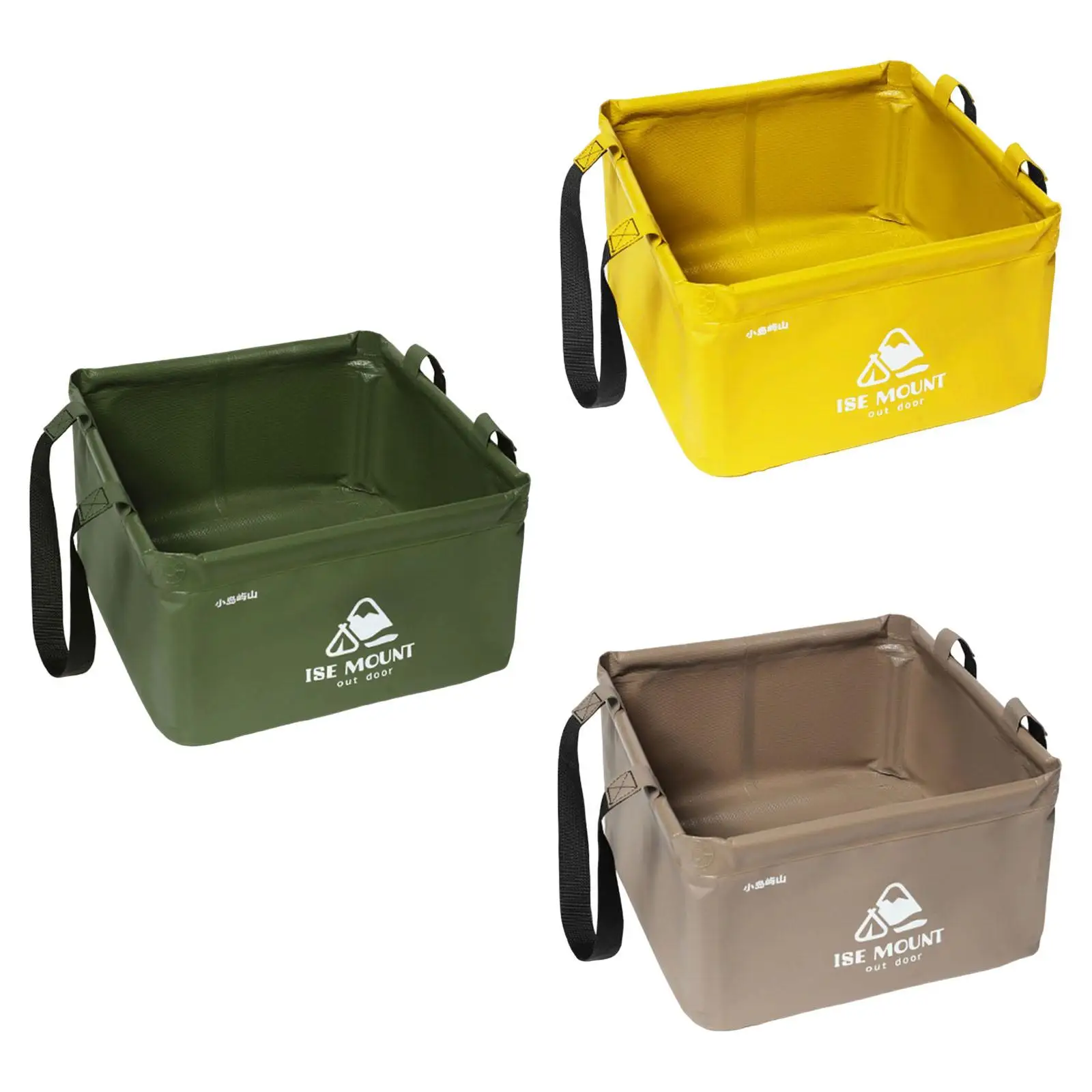 Outdoor Water Container 15L Large Capacity Washing Tub with Handle Square Folding Storage Bucket for Camping Gardening Fishing