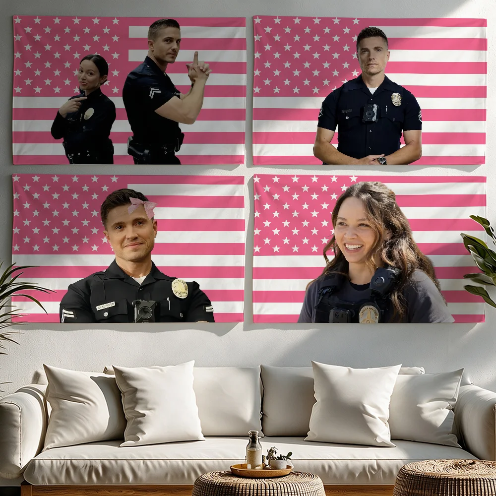 The Rookie Pink American flag Tapestries Outdoor Parties Bedrooms Living Rooms Dorm Rooms Wall Decor Banners Gifts