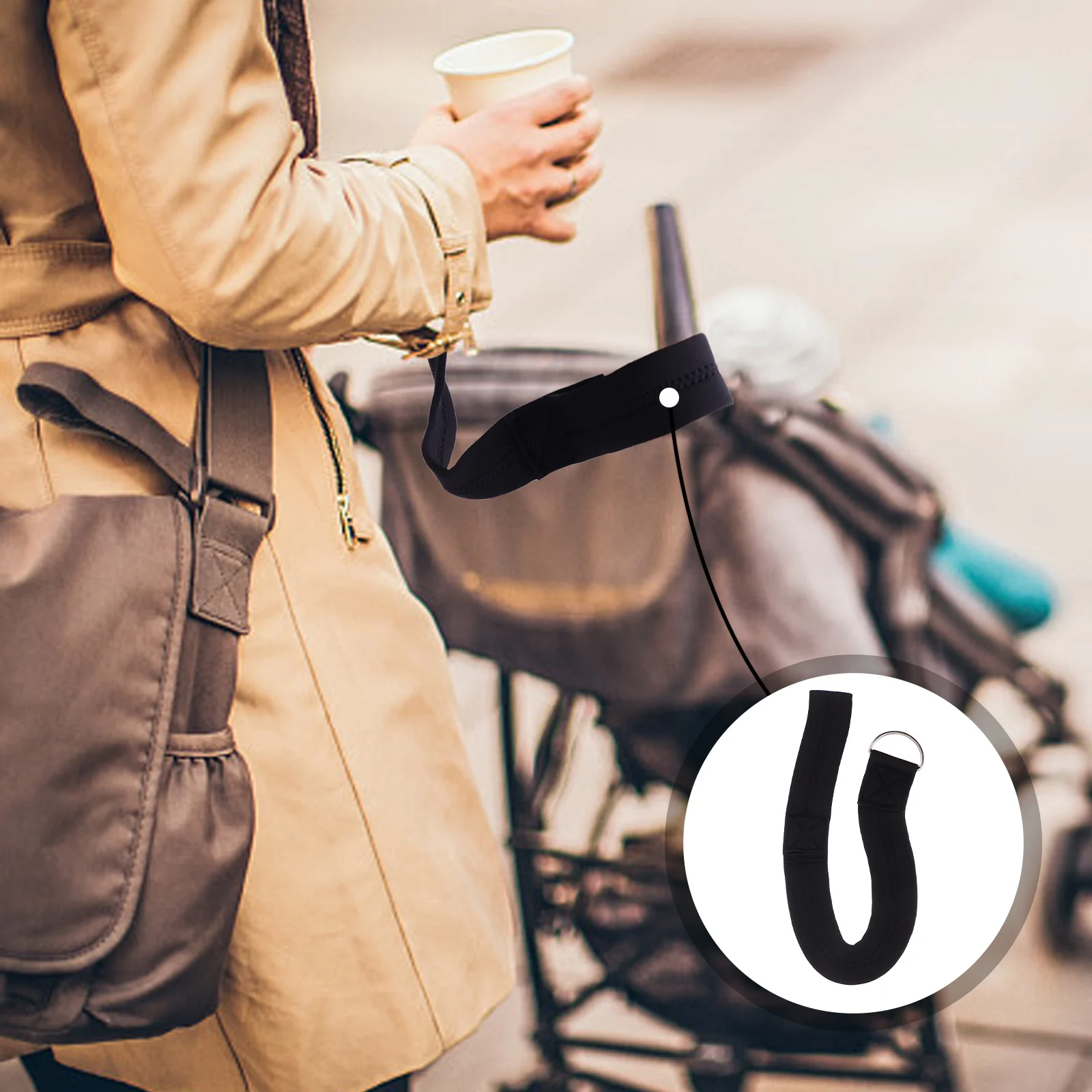 

Baby Stroller Safety Strap Neoprene Metal Wrist Leash Outdoor Multipurpose Stroller Belt Anti-Rolling Wheelchair Safety Strap