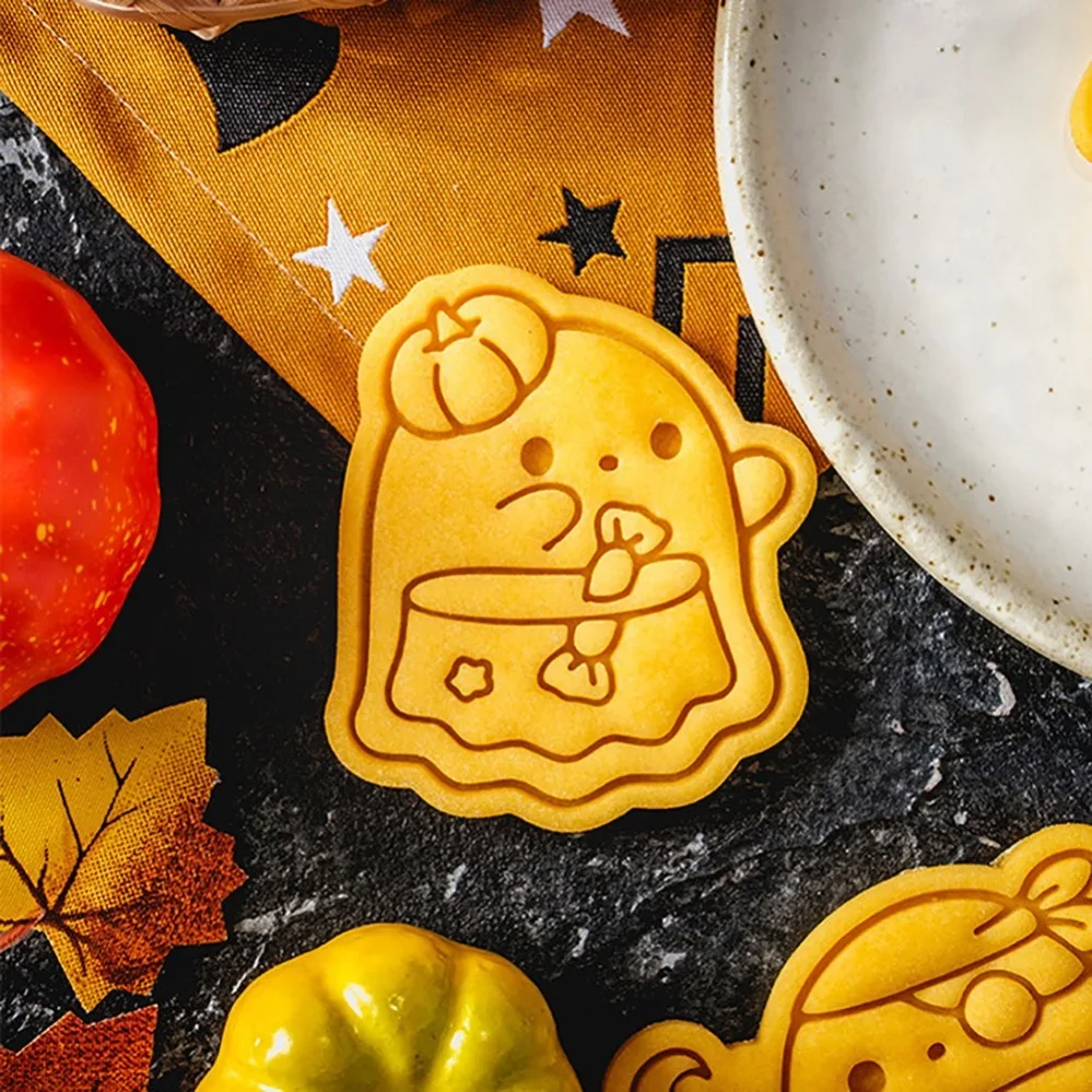 Cute Halloween Ghosts Cookie Mold DIY Stampcookie Cutters Baking Accessories 4