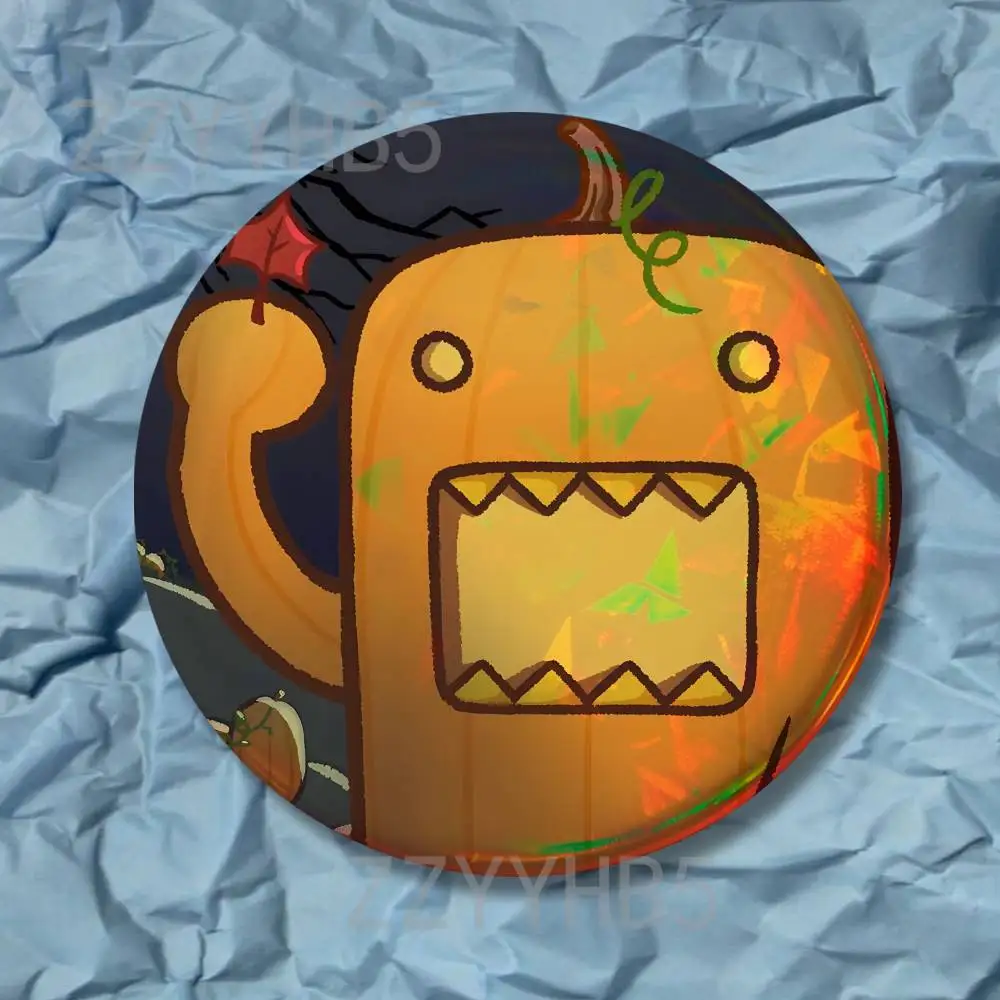 Cute D-Domo Kun Enamel Pin Tinplate Round Brooch Badges 58mm 44mm 32mm 75mm 25mm