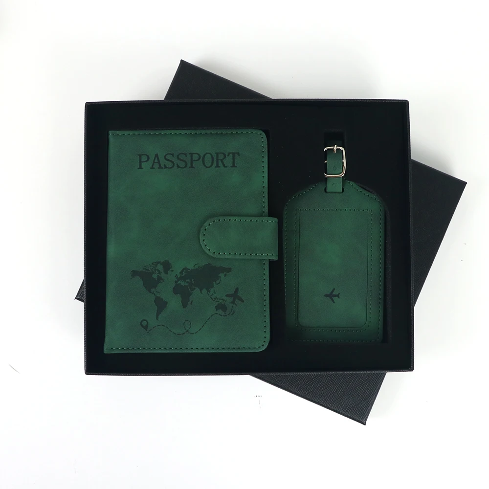 Personalisiertes Anti-Magnetisches Reisepass-Set mit Gepäckanhänger, PU-Leder Reisepasshülle mit Magnetverschluss, Reisepass-Tasche – Detail 7