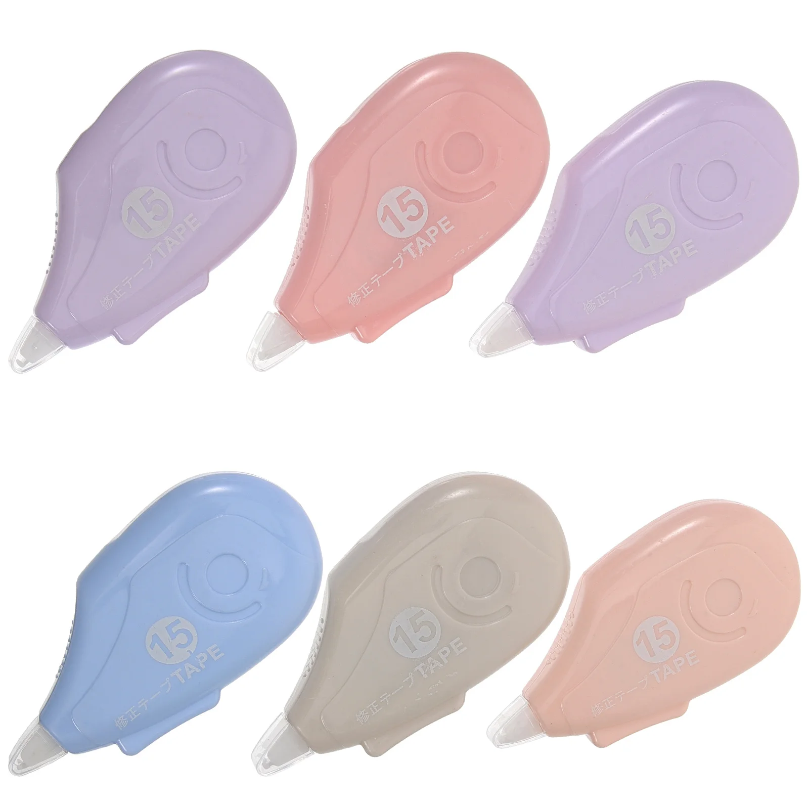 Aplicador de fita de correção de aperto de cor, 6 peças, sombra opaca, função de linha dupla suave para estudantes