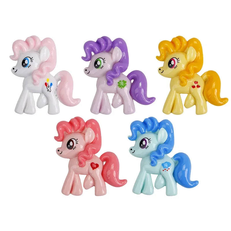 10PCS Cartoon Pony Resin Gadgets DIY Cream Glue Handmade Homemade Hair Accessories Hairpin Phone Case Accessories