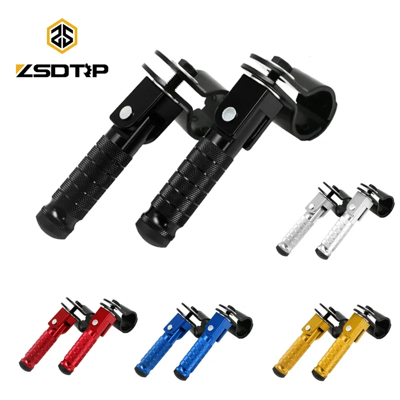 

ZSDTRP 2Pcs M8 Universal Motorcycle Folding Footrests Passenger Footrest Pedal Rear Foot Pegs Set CNC Aluminum Motorcycle Part