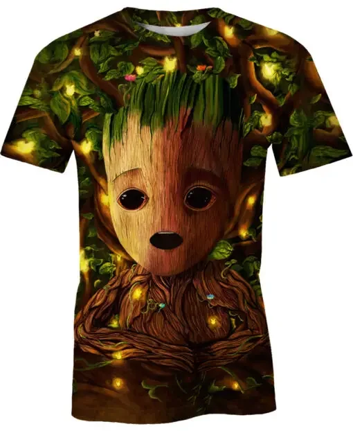 Groot Boys Girl T-shirt Deadpool Wolverine T-shirt 3D Printing Marvel Short Sleeve Captain America Men's T-shirt Marvel Menswear