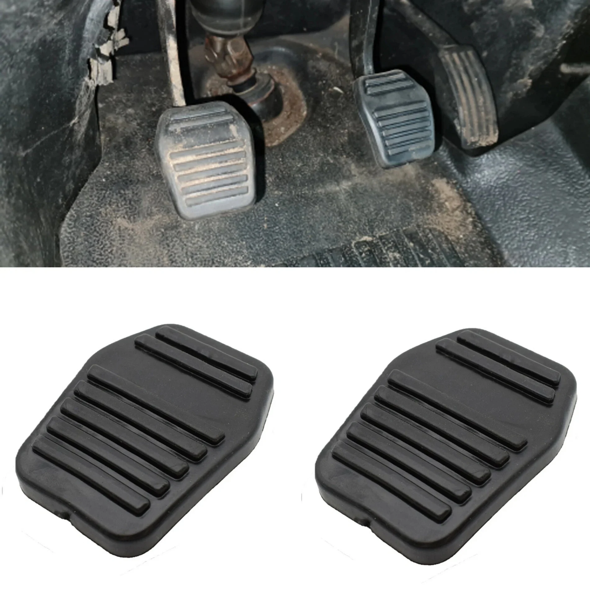 2PCS Car Brake Clutch Pedal Pad Cover Fit For Ford Transit MK6 MK7 2000-2014 6789917