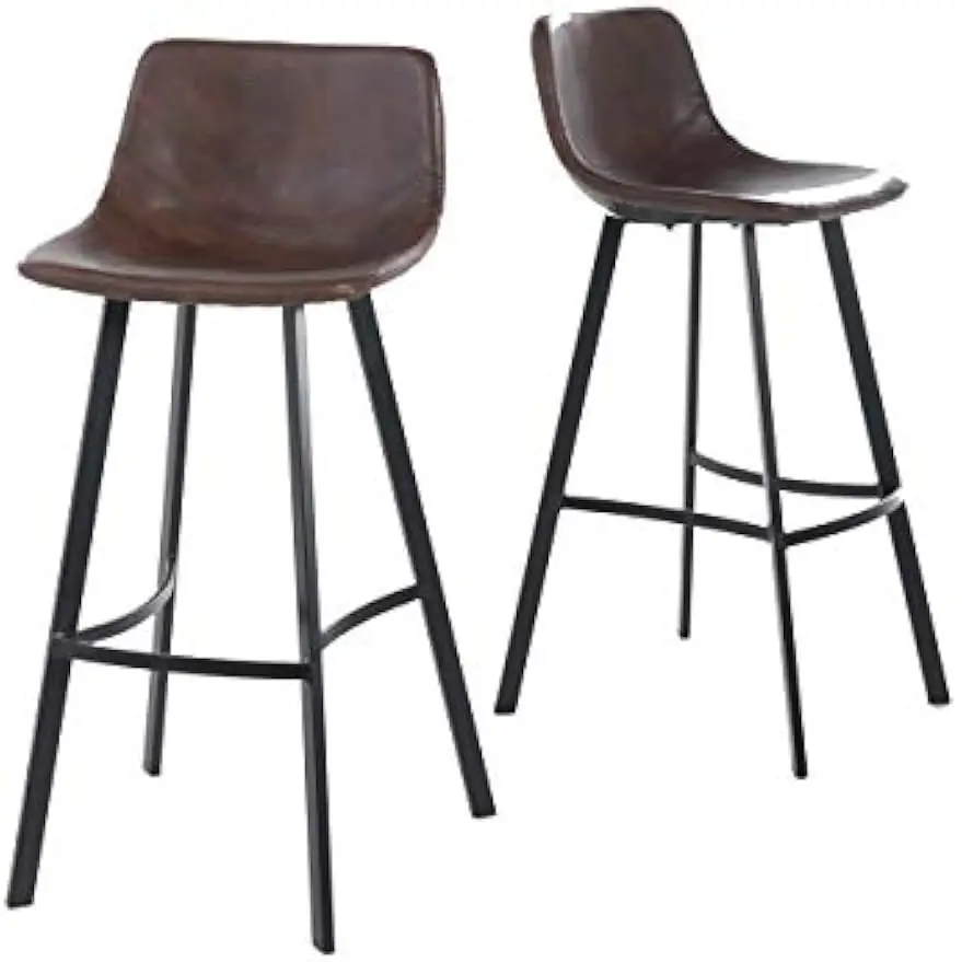 Dax barstools, ชุด2-Pcs, ผิวงูสีน้ำตาล