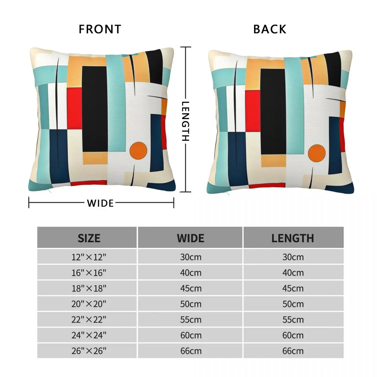 Mid-Century Modern Geometric Retro Pillowcase Polyester Linen Velvet Creative Zip Decorative Pillow Case Car Cushion Cover 45x45