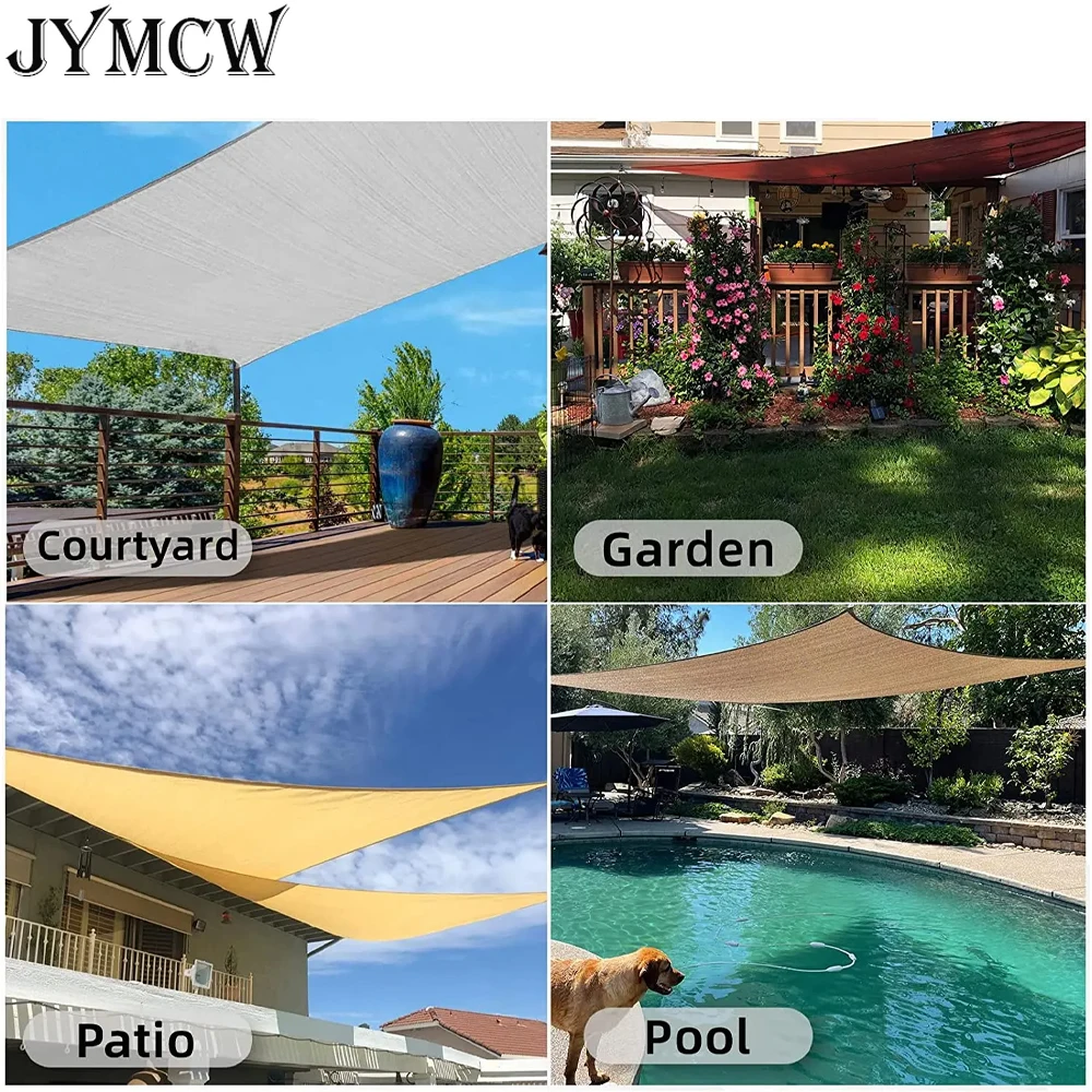 Waterproof Sunshade Sail Rectangular 95% UV Block Sun Shelter For Outdoor Garden Patio Backyard Terraza Awning Privacy Screen